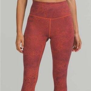 Lululemon Athletica Red and Orange Patterned Leggings